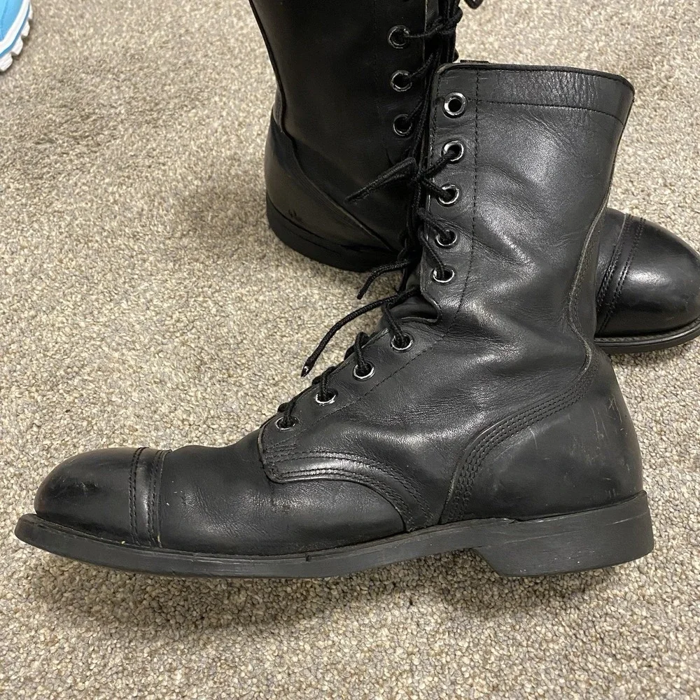 Biltrite ANSI Combat Boots Men Size 10.5 Black Leather Steel Toe Z41-1991/75